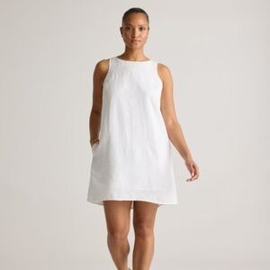 NWOT Quince 100% European Linen Tank Mini Dress in White
